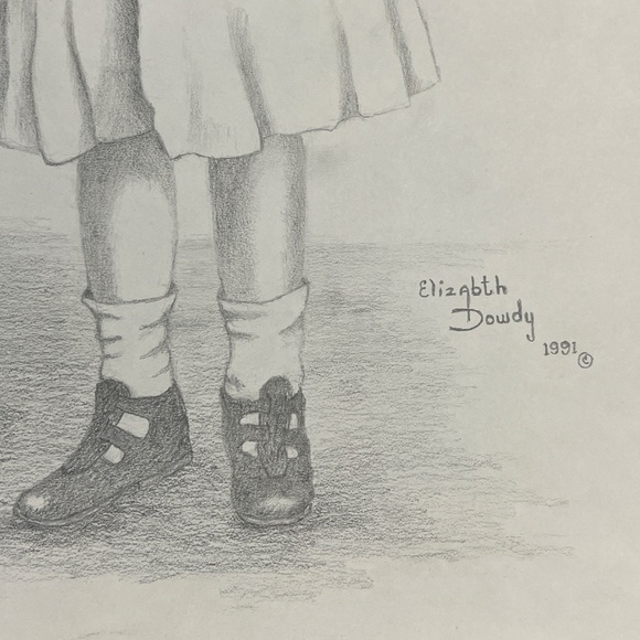 Graphite Pencil Art Drawings 2 Little Girls Photograph Portrait Elizabeth Dowdy - Picture 6 of 10
